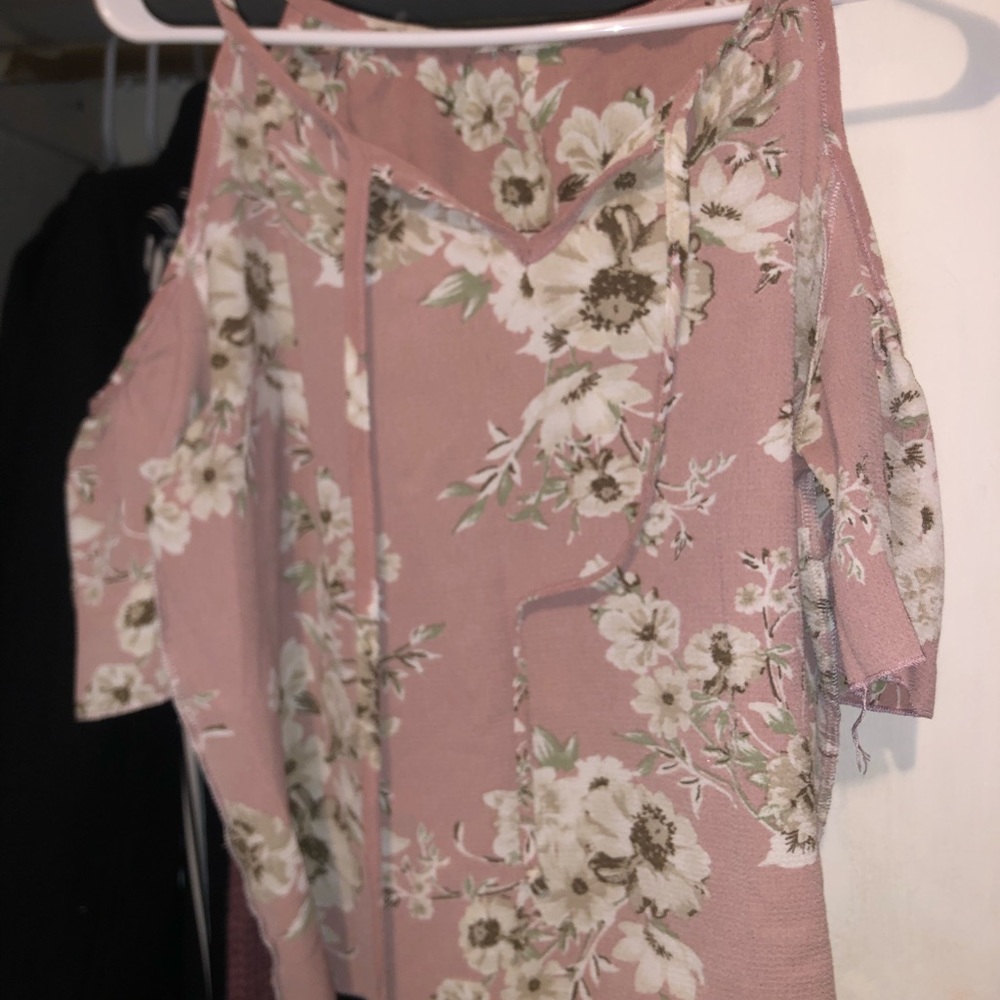 Flowered off the shoulder shirt